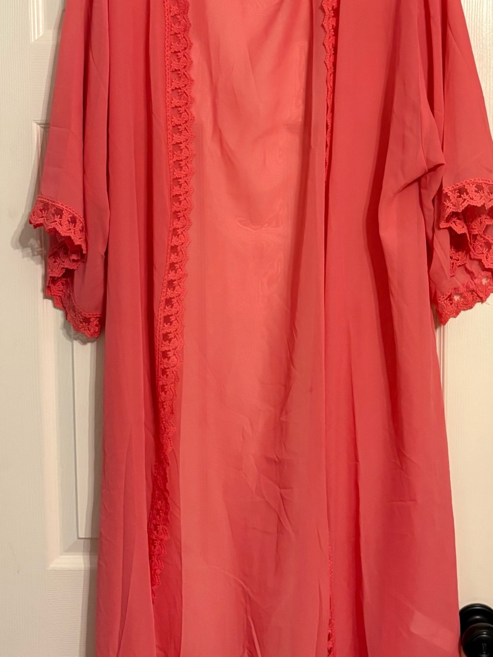 LuLaRoe Coral Lace-Trim Swim Coverup Kimono